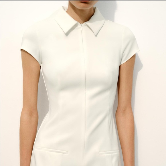 Zara White Collared Dress - Picture 5 of 6